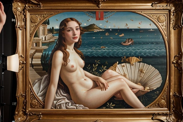 Sandro Botticelli Painting Birth Of Venus, Italian, Full Body Hentai AI Porn