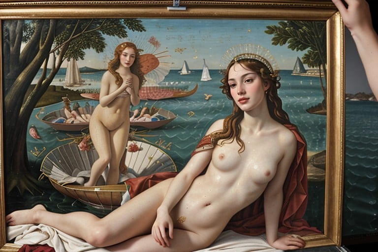 Sandro Botticelli Painting Birth Of Venus, Italiana, 18+Hentai IA