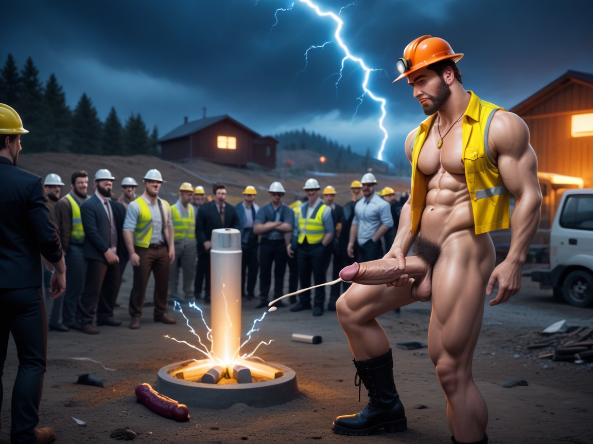 Alex Is Holding A Sledgehammer, Thrusting Cock, Motions Lines ИИ гей порно