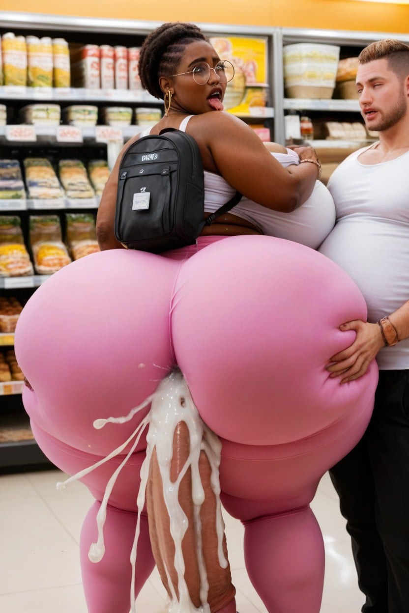 White Tank Top, Extremely Large Ass, Maximum Drooling BBW AI Porn