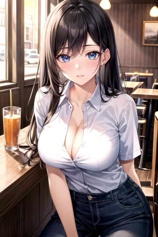 Wearing Gallon Hat, Black Trousers, Bar Hentai IA pornografia