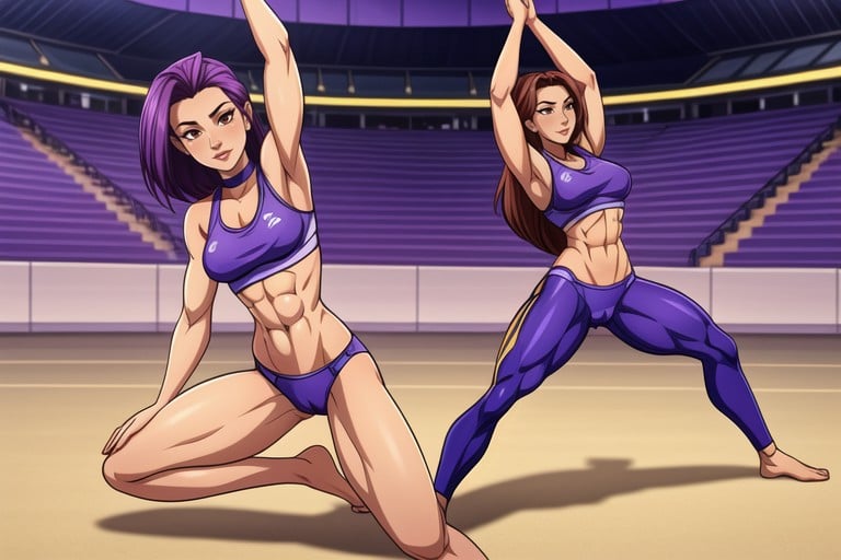 Choker, Detailed Background Of A Stadium For Athletes, Abs Hentai IA pornografia