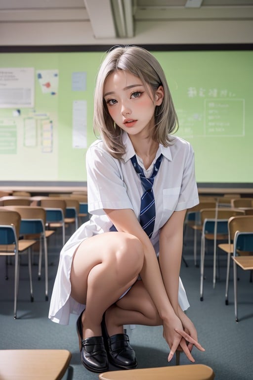 Uniform, Classroom, Full Body Asian AI Porn