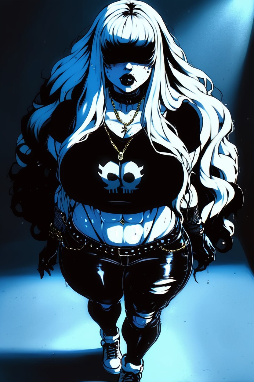 Thick Black Lips, Ripped Black Pants, Thong Riding Up Hips AI Porn