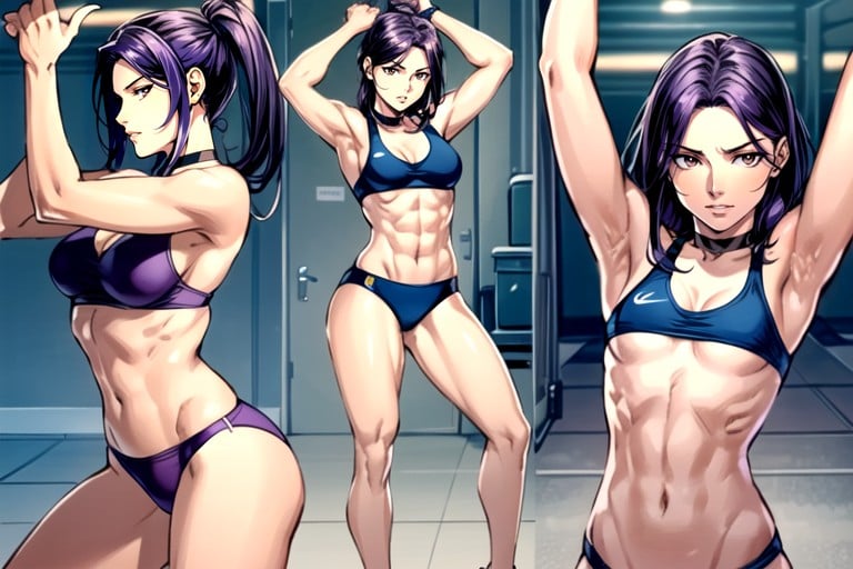 Dynamic Athletic Pose, Detailed Background Of A Stadium For Athletes, Oiled SkinPorno IA Hentai