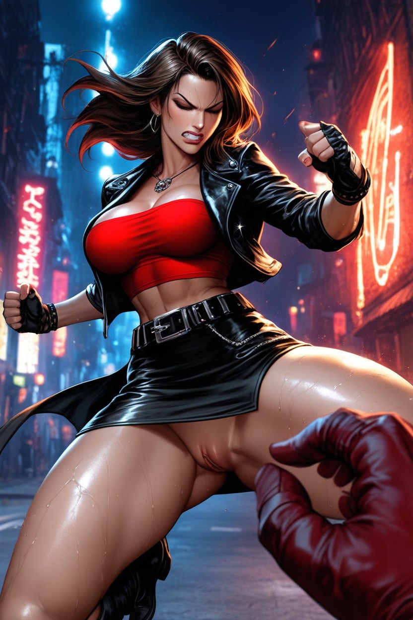 Sharp Definition, Neon Signs, Streets Of Rage AI Porn