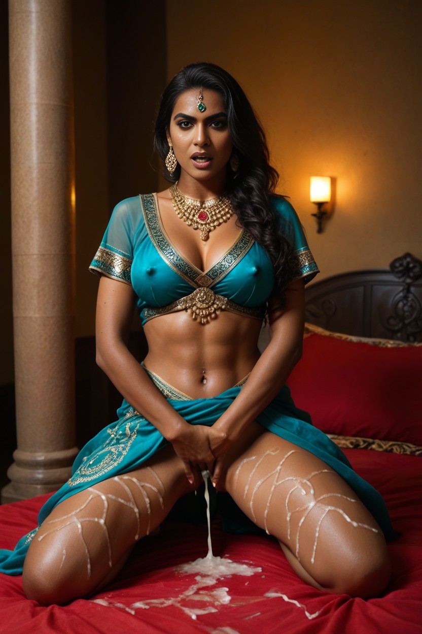Sweaty, Ornate Traditional Ethnic Indian Saree Sari Cosplay, Indian Bedroom Porno IA