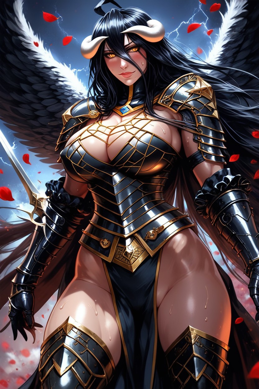 Thighhighs, Null Artstyle, Rose Petals Hentai AI Porn