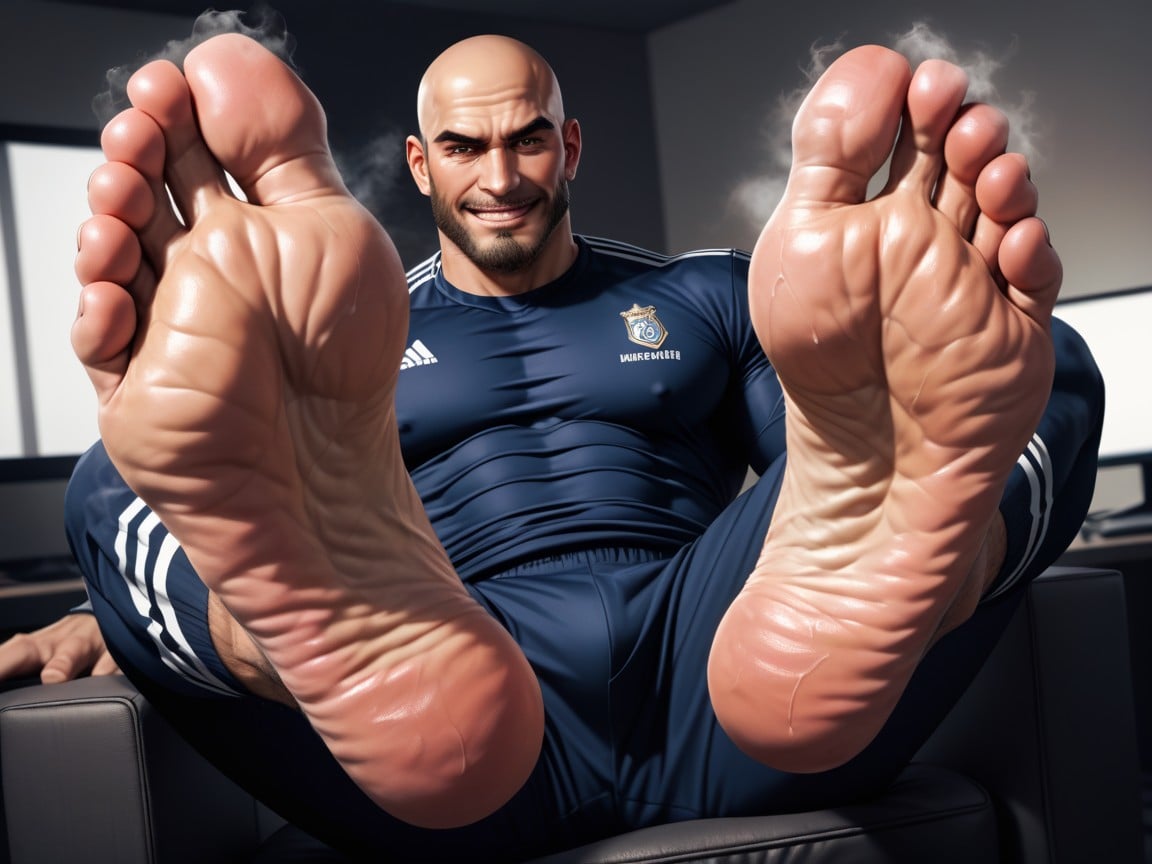 With A Horny Look, Manly Feet Soles That Fill The Screen/image, Pressing Their Sweaty Soles And Feet To The ScreenPorno IA Gay