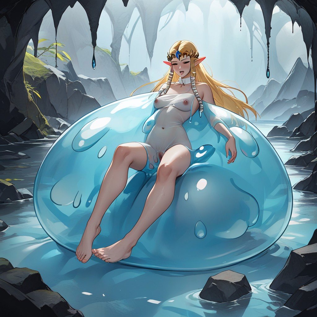 Swimming Inside Slime, Princess Zelda Naked, 18+AI黃漫