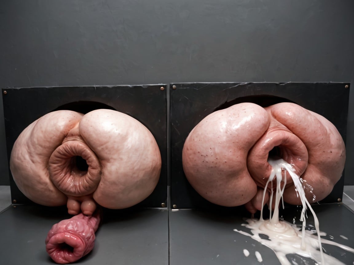 Excessive Cum Squirt, Double Dildo, Abstract Woman Fucking Organs AI Porn