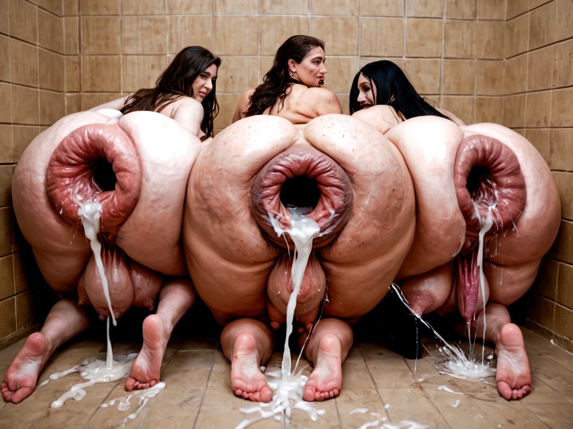 Hyper Nipples, Rectum Visible, Milking Machine AI Porn