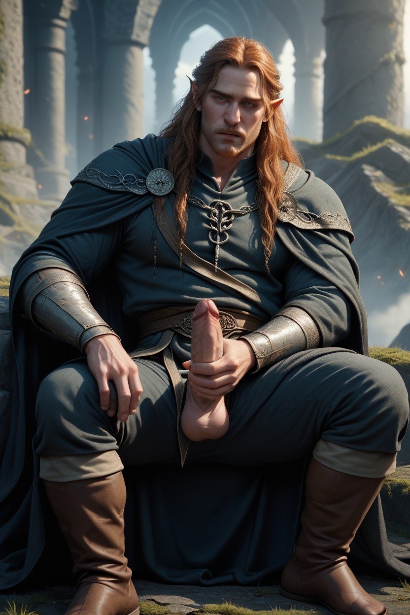 Gandolf, Legolas The Elf On His Knees, 18+ Pornografia gay com IA