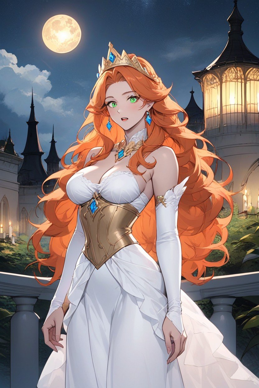 Perfect Skin, Princess Is Pale With, Princess With Orange Hair Shemale AI Porn