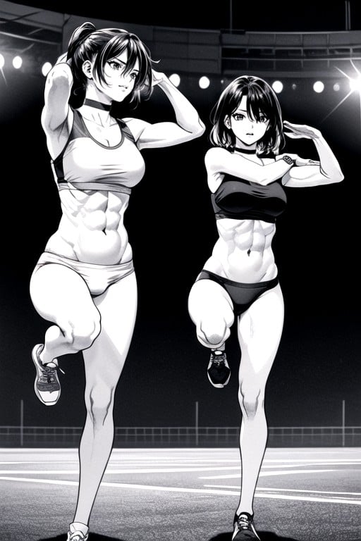 Petit Cul, Dynamic Athletic Pose, AbsPorno IA Hentai