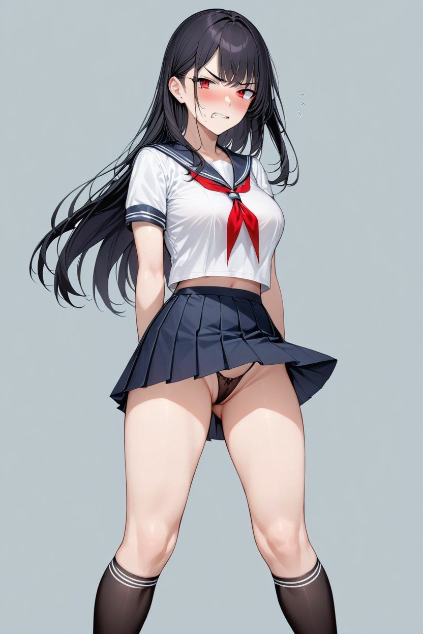 Bottom Up (upskirt), Sailor Uniform, Skirt Hentai AI Porn