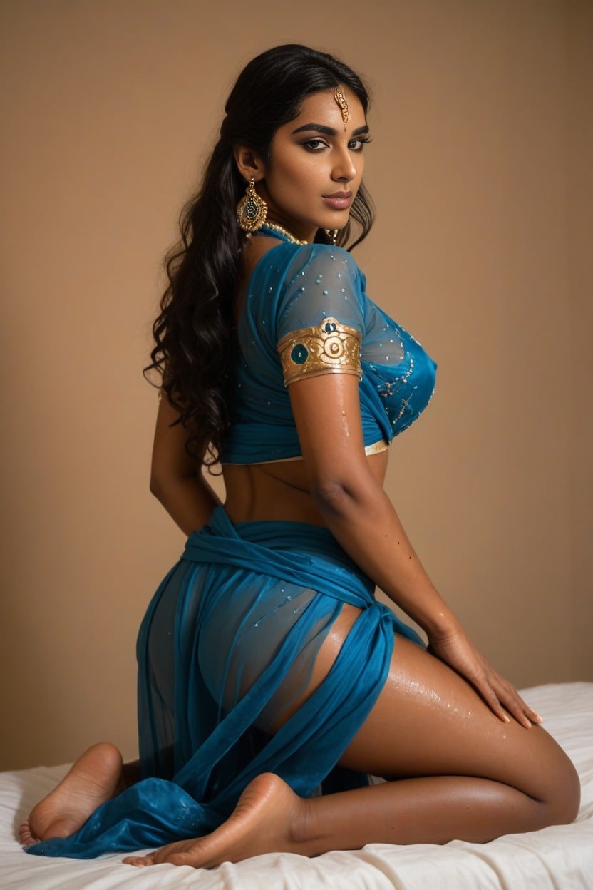 Brown Skin Indian Man Only, Cowgirl (3rd Person), Form Fitting Clothes AI Porn