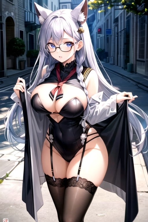 Twin Braids, Glasses, 18+Hentai IA