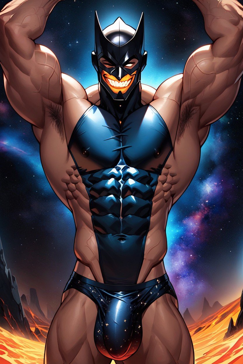 Masked Thief With A Balaclava, In Deep Space, Cosmic Bulge Pornografia gay com IA