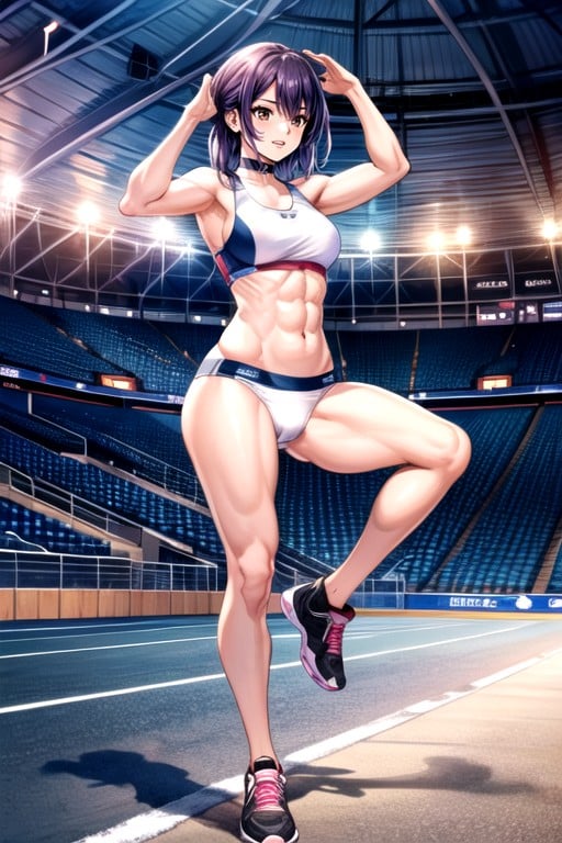 小さな胸, Sports Panties And Crop Top, スキニーゲイAIポルノ