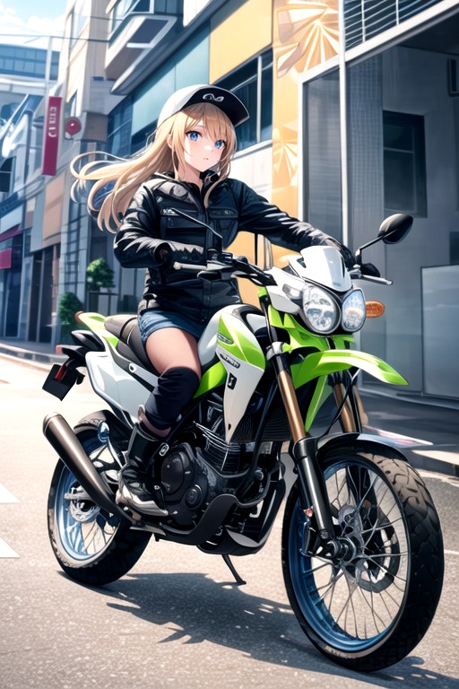 Kawasaki, Japanese Motor Bikes, Motorbike Asian AI Porn