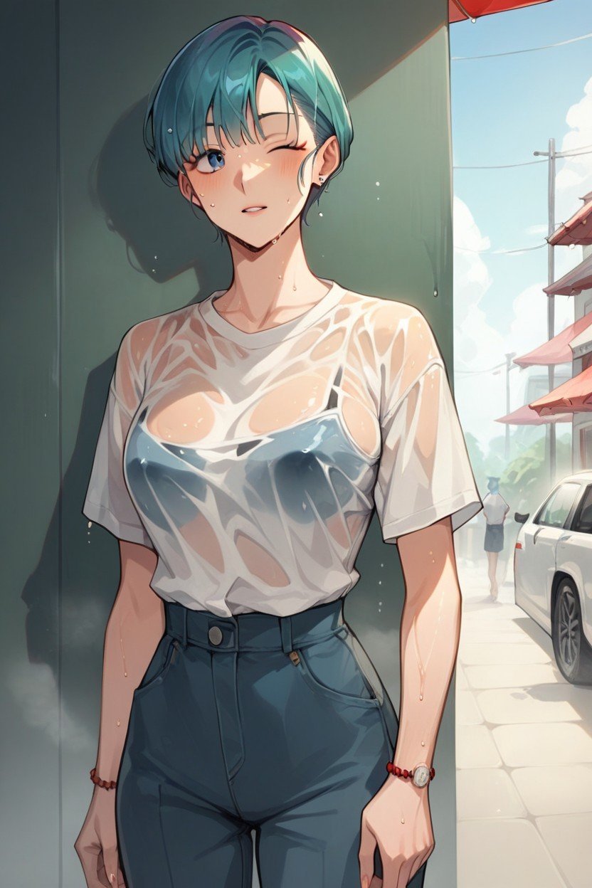 18+, Wet Clothes, Bulma ИИ гей порно