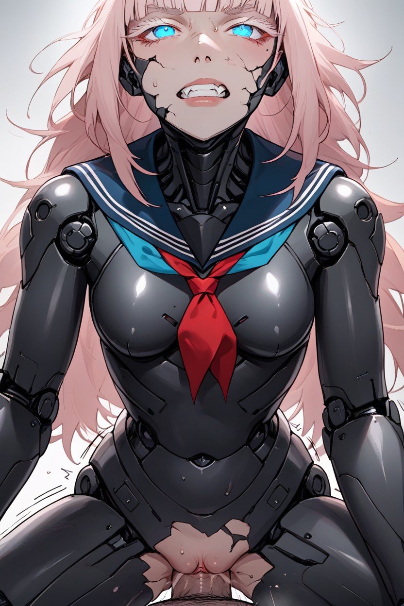 Detailed Body, Robotic Breasts Pads, Sailor Uniform Hentai AI Porn