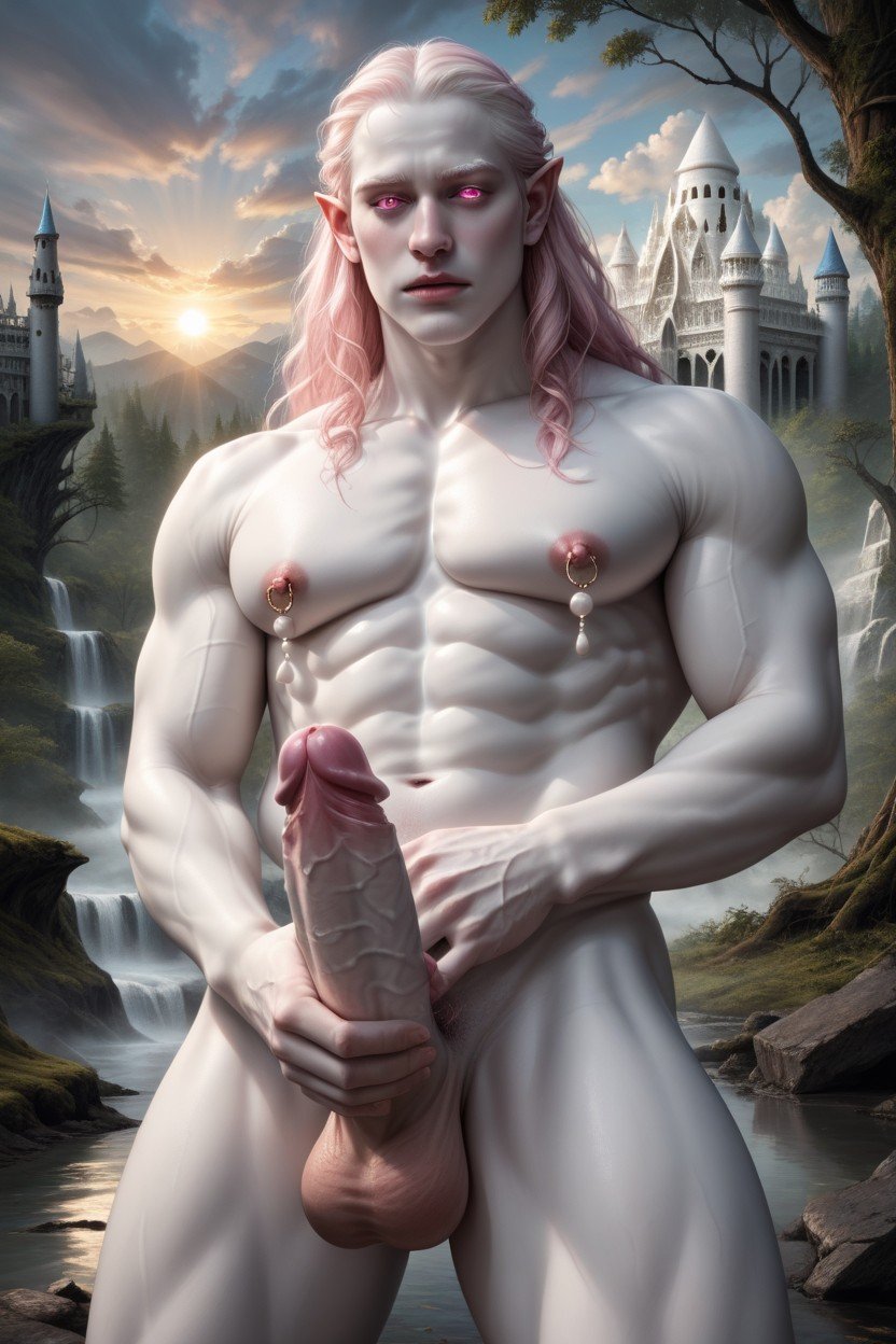 Lotr, Pink Hair, White Albino Porcelain Pure White SkinPorno IA Gay