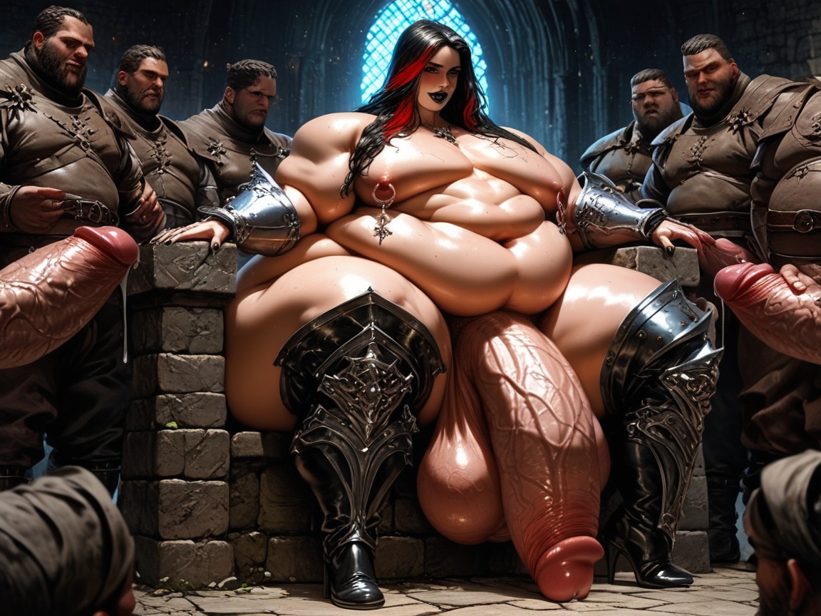 Feminine Male, Multi Colored Hair, Armor Gloves AI Gay Porn