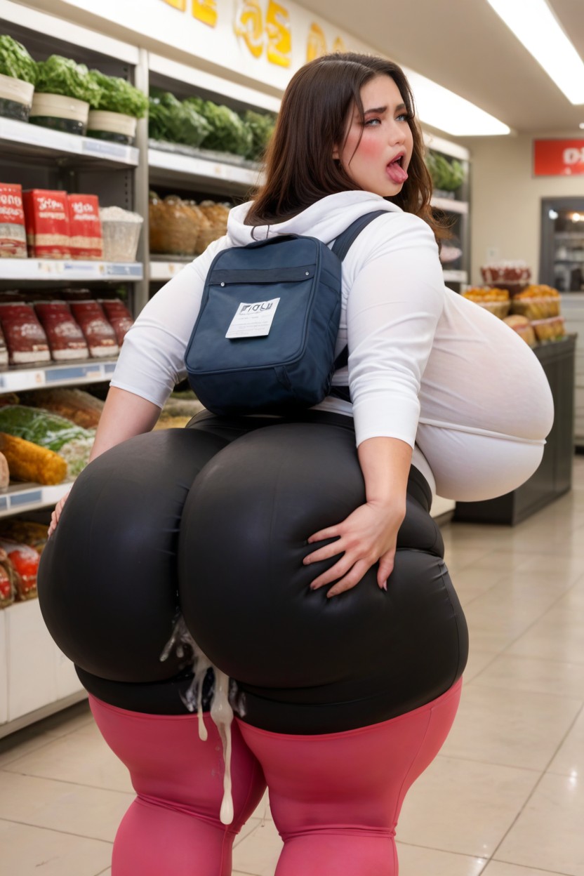Korean, Lots Of Cum On Clothes, Fully Clothed BBW AI Porn