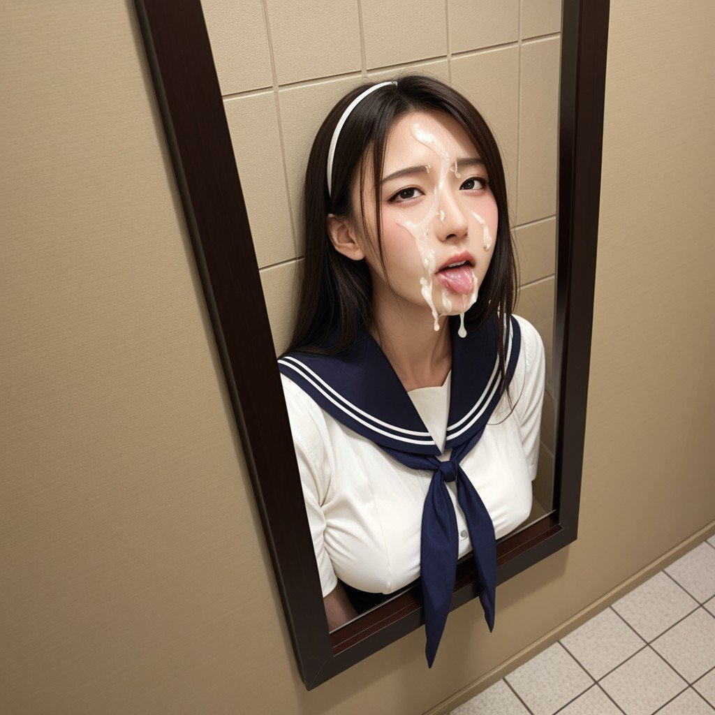 しかのこのこのここしたんたん, Woman Stuck In Wall From Waist Up, Pretty FaceアジアのAIポルノ