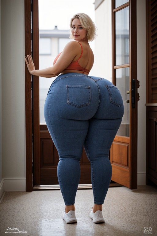 Extremely Large Ass, Yoga Pants, Full Body Hentai AI Porn