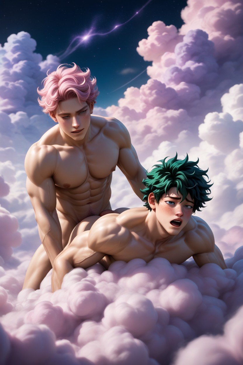 Curly Hair, Izuku, Gay Pornografia gay com IA