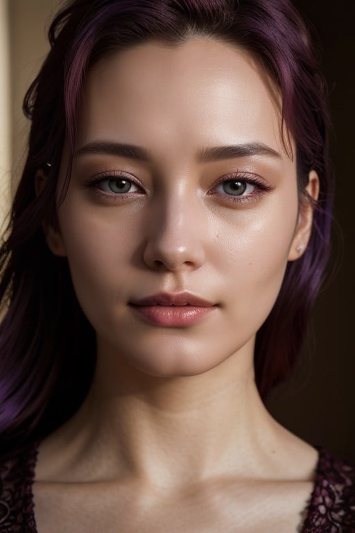 18+, 1 Person, Purple Hair Asian AI Porn