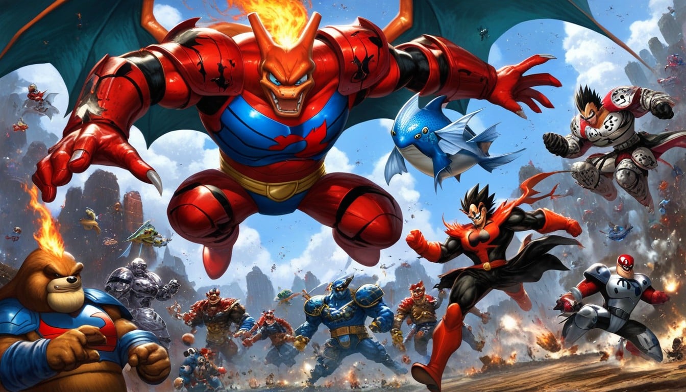 Everyone Is Chasing The Blue Fish, Ash Ketchum From Pokemon Wearing Armor, Vegeta From Dragon Ball Wearing Armor Hentai AI Porn