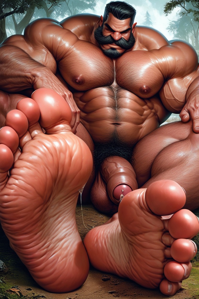 Hairy Beefy, Wet, Giant AI Gay Porn