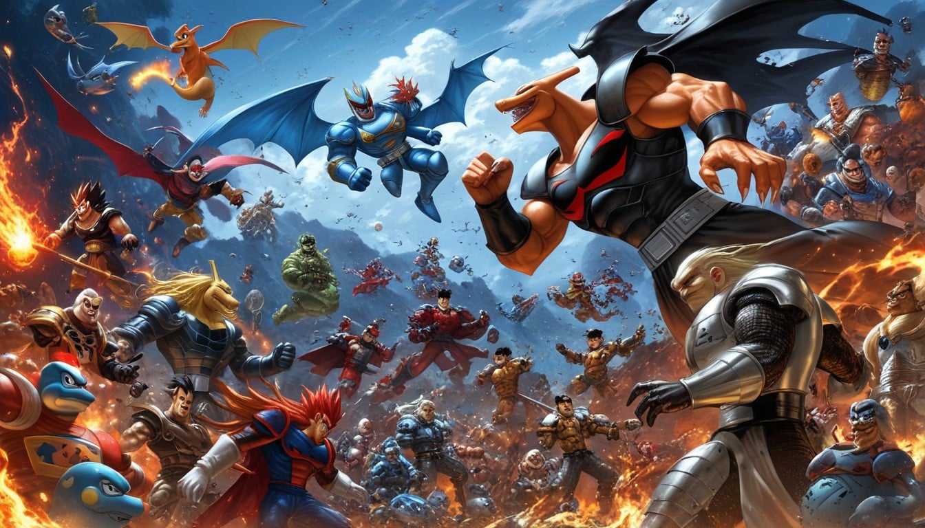Many People, Charizard Wearing Armor, Panoramic View Hentai AI Porn