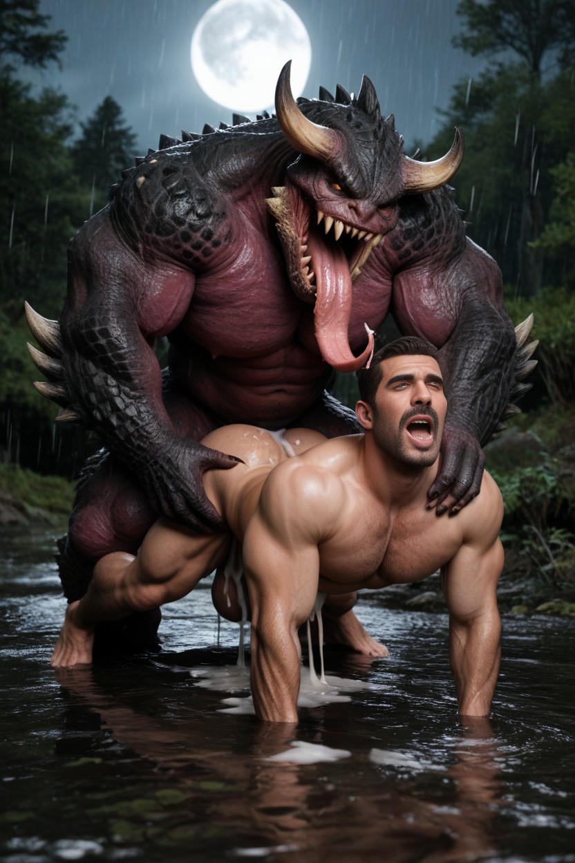 Large Cock, Night, Male Only AI Gay Porn