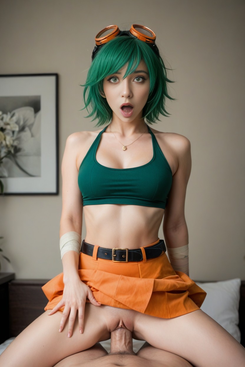 Crop Orange Blazer, Wide Eyes, Ahegao AI Porn