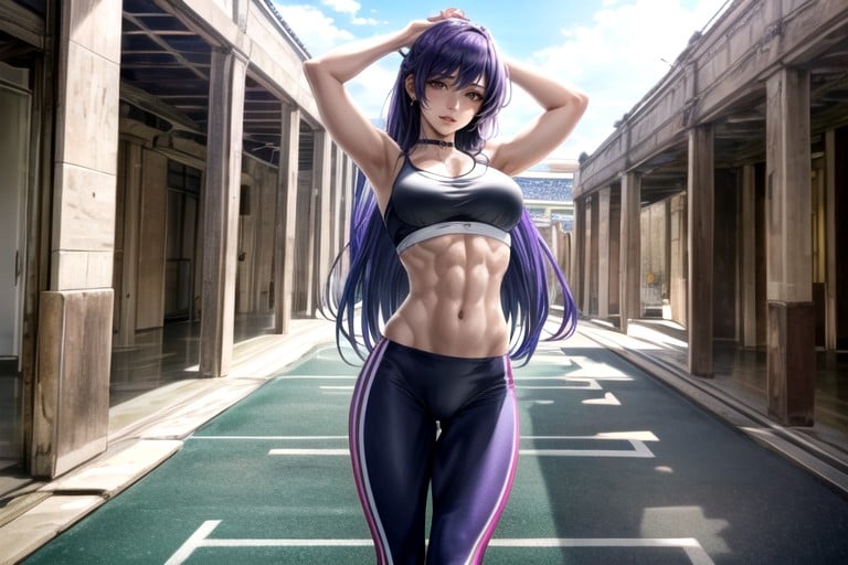 Ultra Violet Hair, Body, Muscular DefinitionアジアのAIポルノ