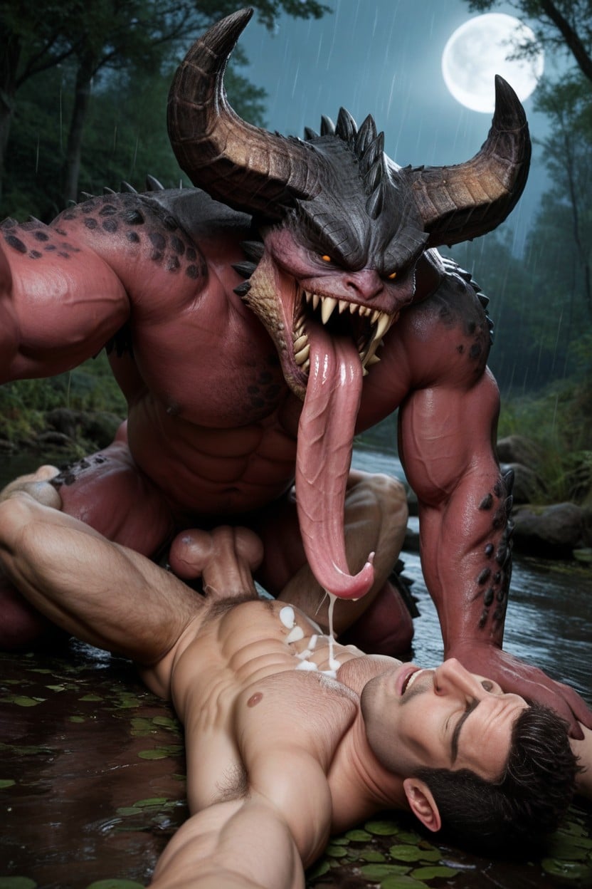 Beautiful Eyes, Hyper Cock, Monster Devil AI Gay Porn