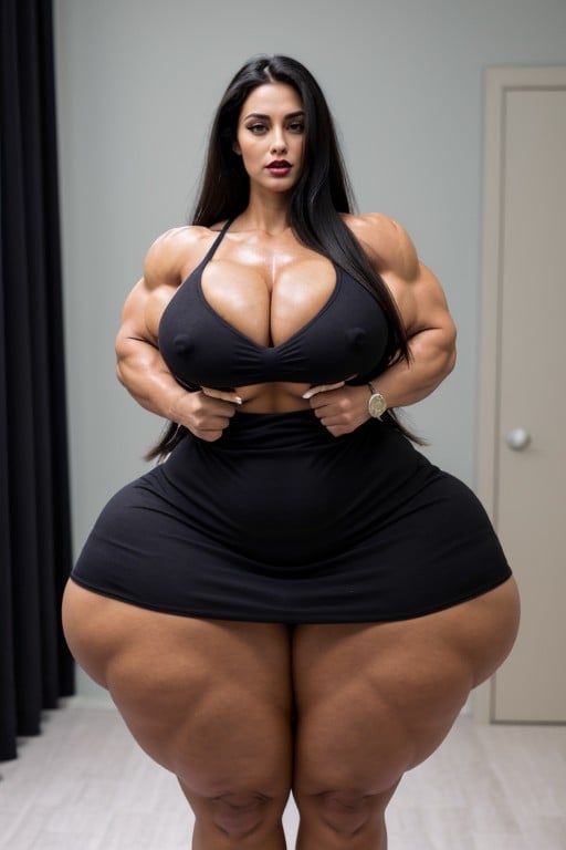 Gigantic Colossal Breasts, Feminine Face, Steroids Buff Pornografia gay com IA