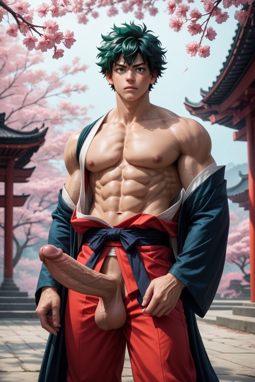 Samurai, Smooth Chest, Huge Balls Pornografia gay com IA