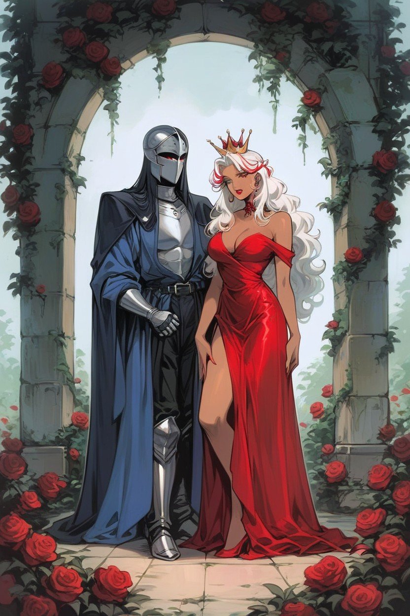 Vestido De Seda, Knight Standing Next To Woman, Oc Luna Hentai IA pornografia