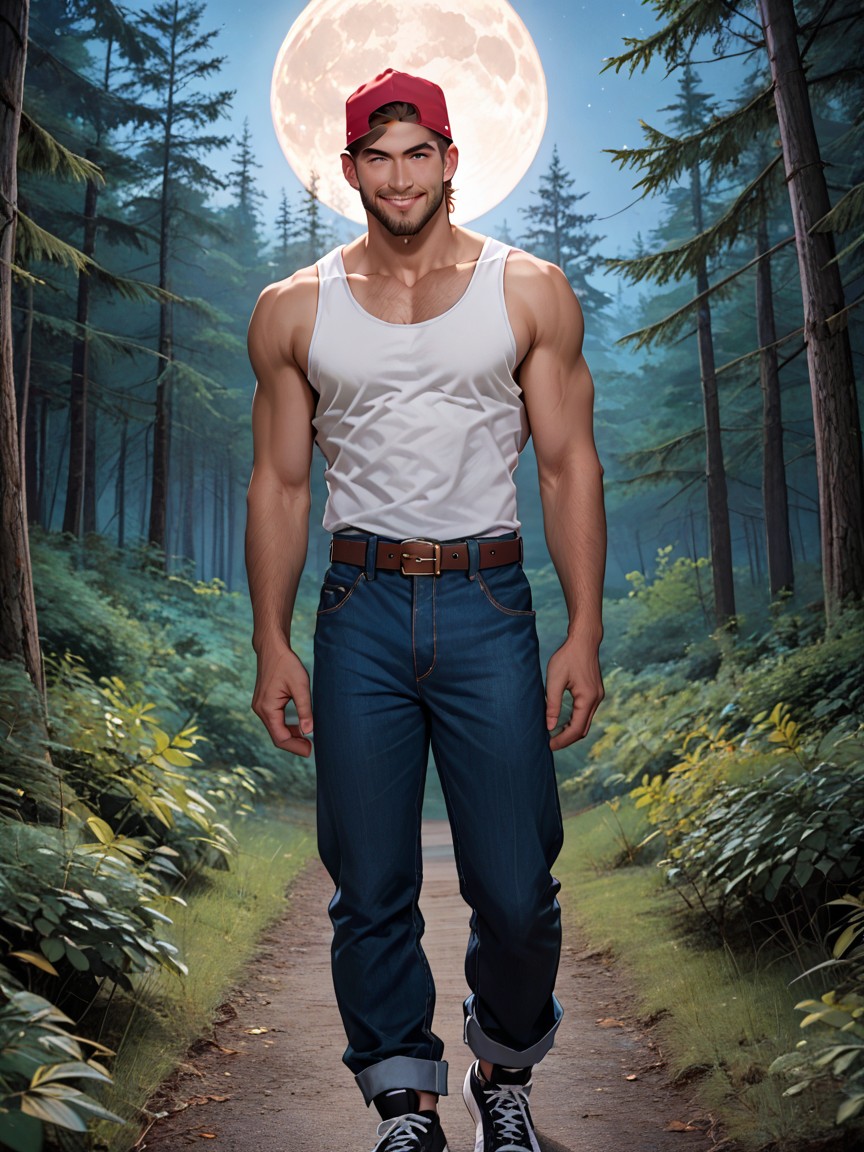 Night, No Facial Hair, Brunette AI Gay Porn