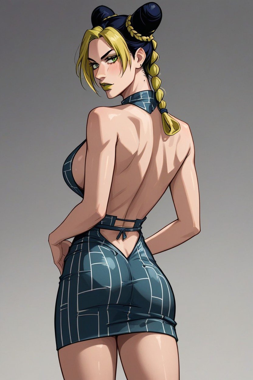 Lower Back, Revealing Skirt, Jolyne Cujoh Hentai AI Porn