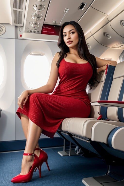 Airplane, Full Body, Front View Asian AI Porn