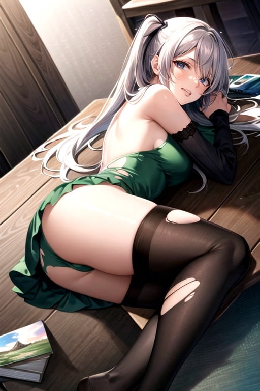 18+, Missionary Position, Green Stockings Hentai AI Porn