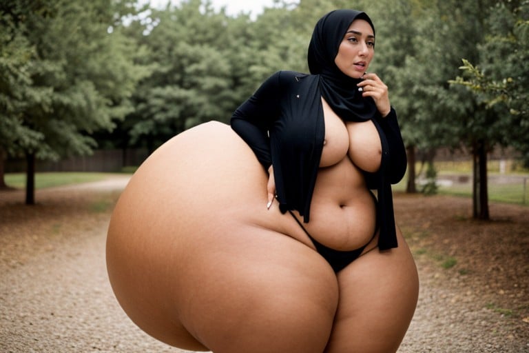 Árabe, Black Hijab, Bunda Extremamente Grande Pornografia asiática com IA