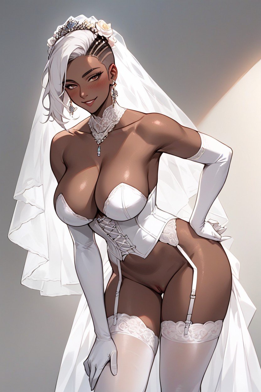 Curvando-se, Wedding Corset, Africana Hentai IA pornografia